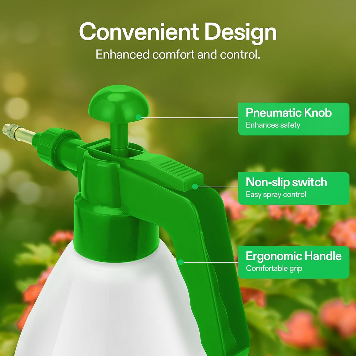 50oz Pump Sprayer, Handheld Garden Water Sprayer Bottle
