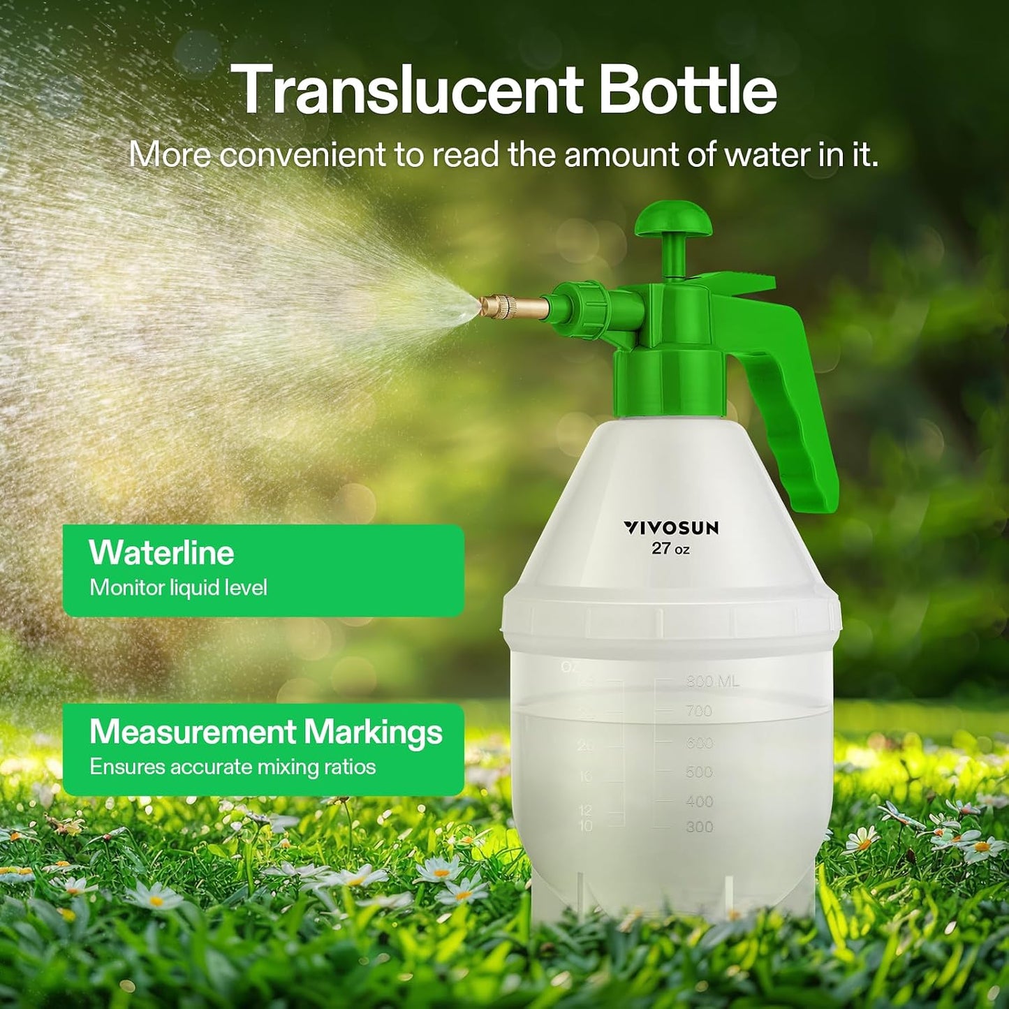 50oz Pump Sprayer, Handheld Garden Water Sprayer Bottle