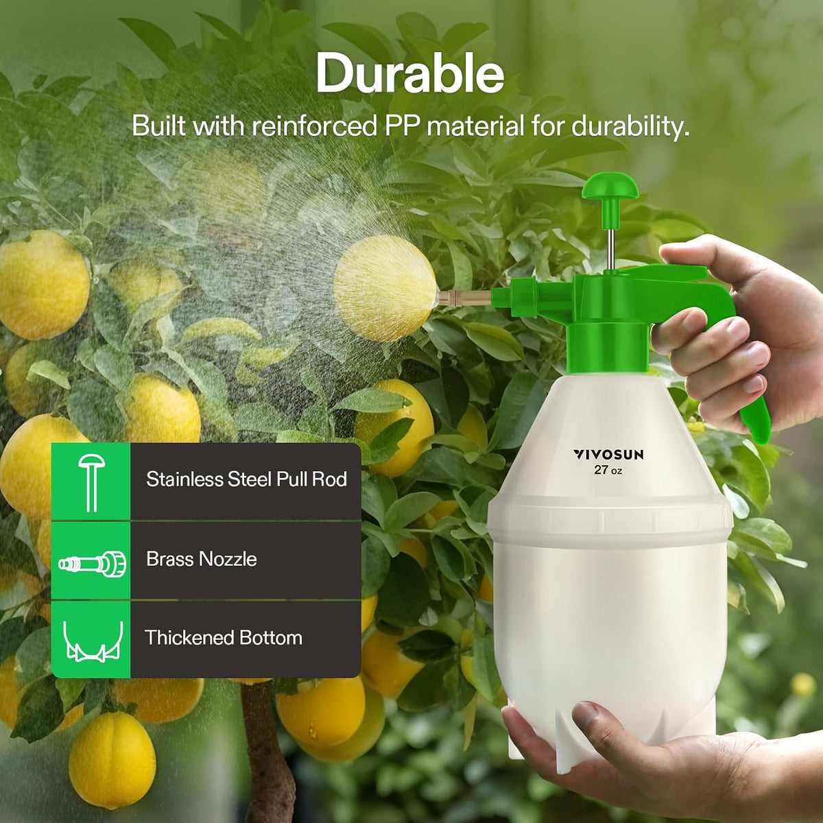 50oz Pump Sprayer, Handheld Garden Water Sprayer Bottle