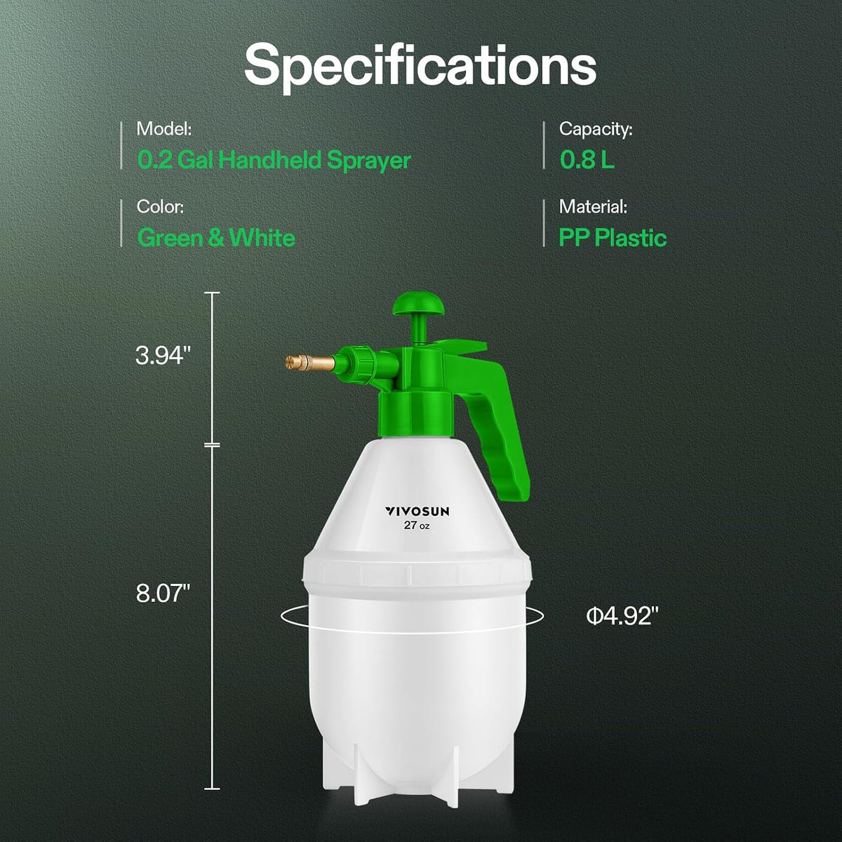 50oz Pump Sprayer, Handheld Garden Water Sprayer Bottle