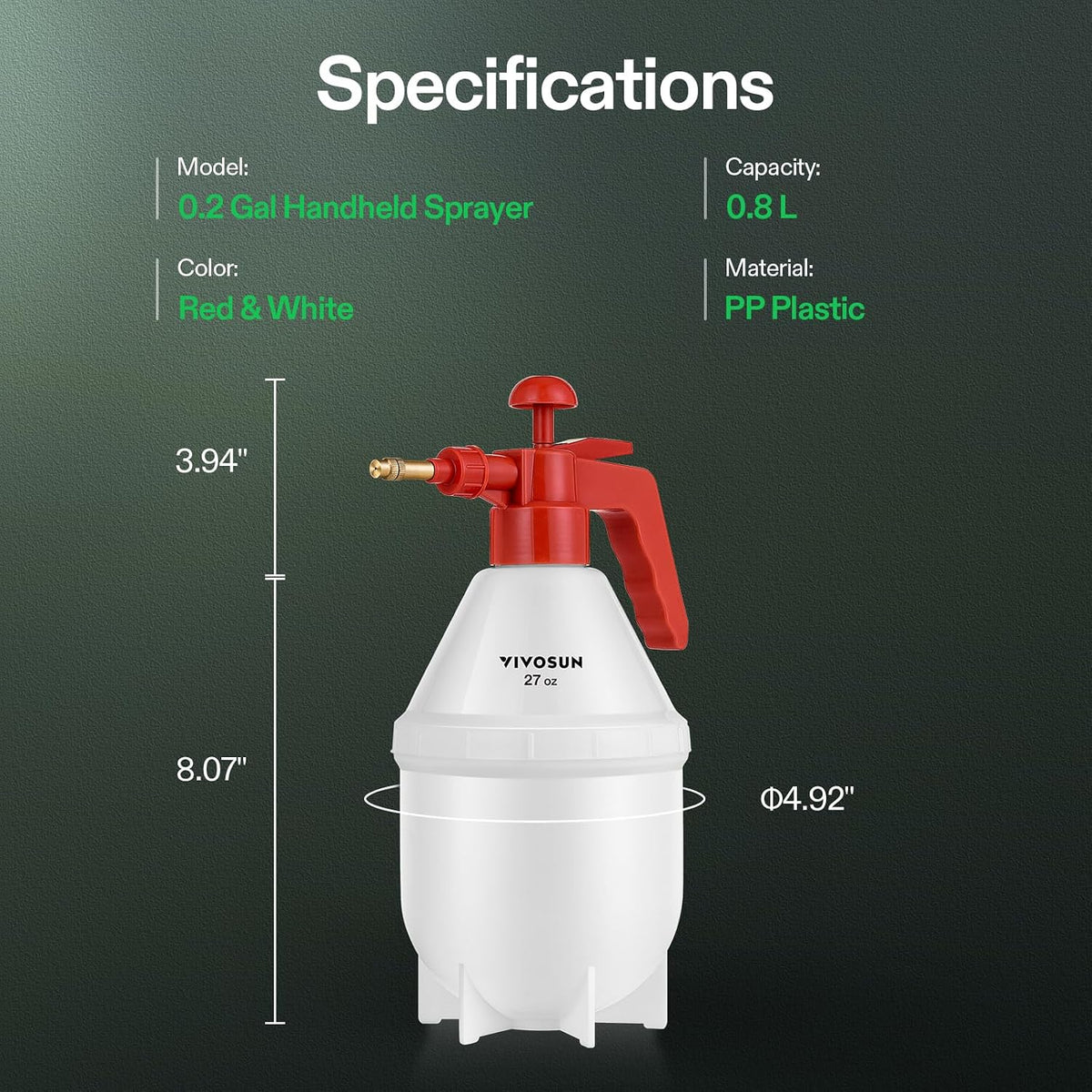 50oz Pump Sprayer, Handheld Garden Water Sprayer Bottle