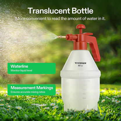 50oz Pump Sprayer, Handheld Garden Water Sprayer Bottle