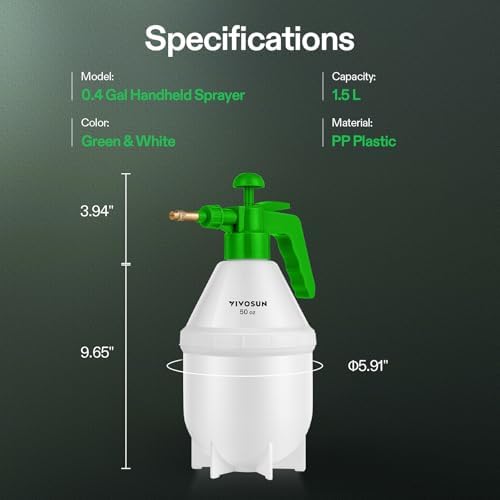 50oz Pump Sprayer, Handheld Garden Water Sprayer Bottle
