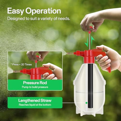 50oz Pump Sprayer, Handheld Garden Water Sprayer Bottle