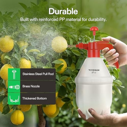 50oz Pump Sprayer, Handheld Garden Water Sprayer Bottle