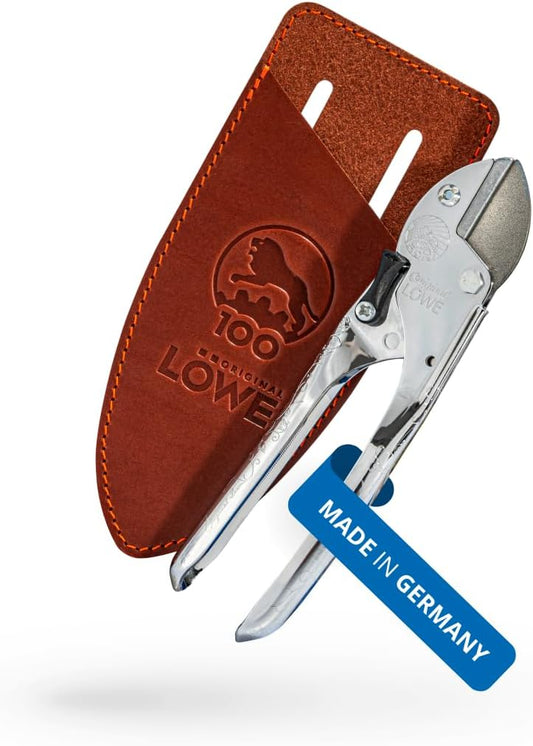5, 100-Year Anniversary Edition - Professional Anvil Pruning Shears 5.100 Made of Metal with Stainless, Non-Stick Coated Steel Blade and Handcrafted Leather Holster
