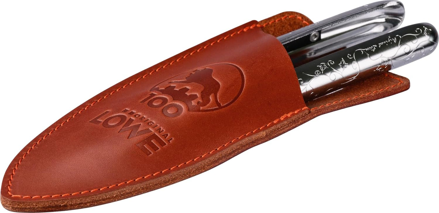 5, 100-Year Anniversary Edition - Professional Anvil Pruning Shears 5.100 Made of Metal with Stainless, Non-Stick Coated Steel Blade and Handcrafted Leather Holster
