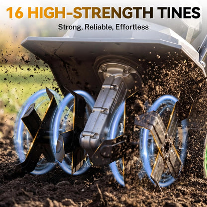 WORKPROX 20V Cordless Tiller Cultivator, Electric Garden Rototiller