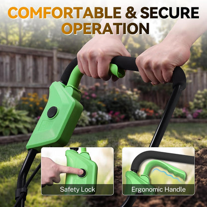 WORKPROX 20V Cordless Tiller Cultivator, Electric Garden Rototiller