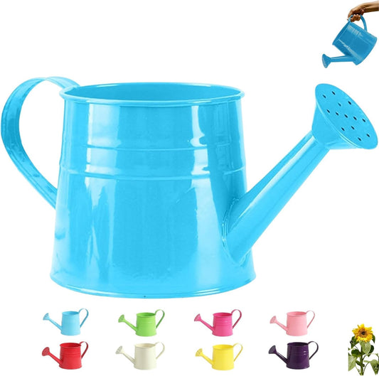 Small Watering Can, Watering Can Gardening Tool Accessories, Garden Sprinkling Cans with Long Spout & Handle, Rust-Resistant Tinplate Watering Kettle for Indoor Outdoor Lawn,Garden Care (Blue)