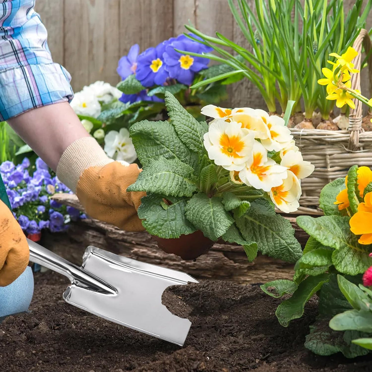 Garden Trowel Stainless Steel Rust Resistant Hand Shovel Garden Spade