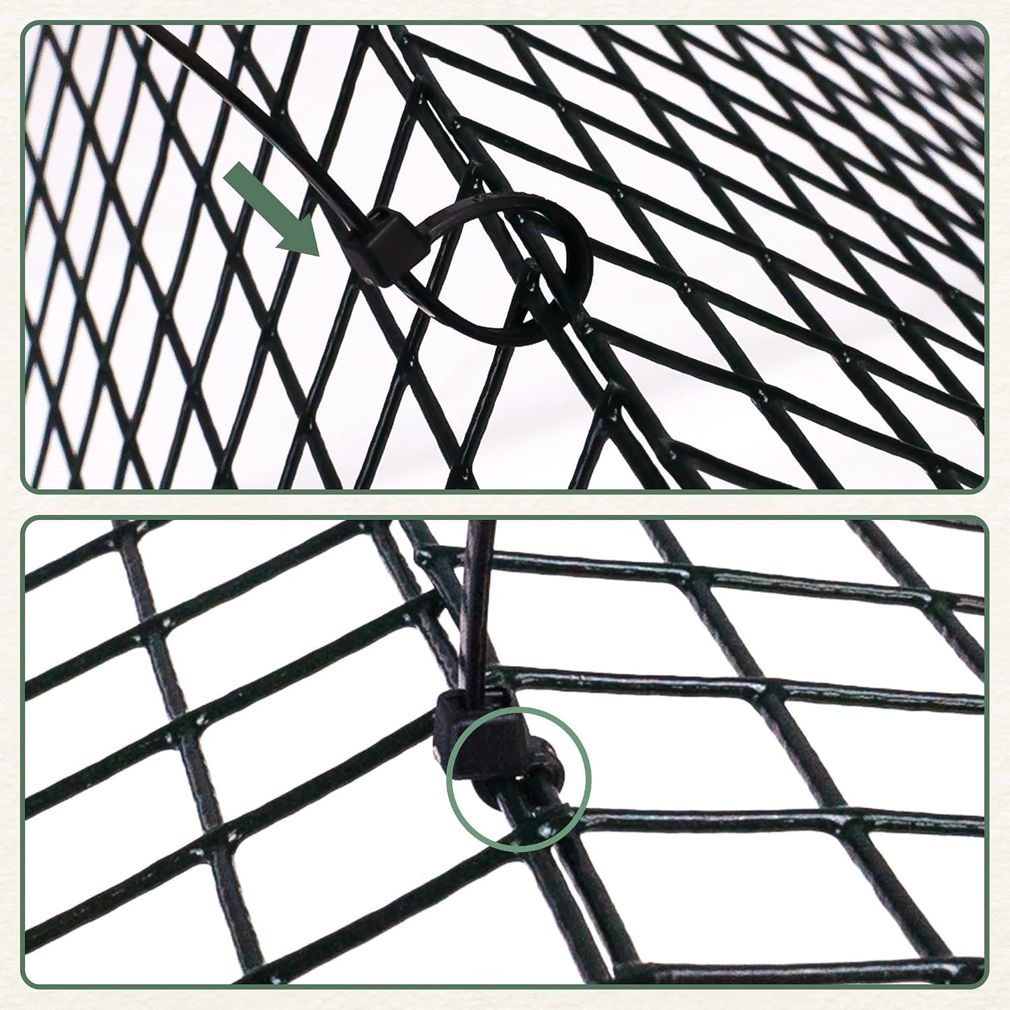 12 Pics DIY Metal Plant Protectors from Deer, Garden Fencing Animal Barrier Size 11.8 * 11.8 inches, Mesh Plant Cage Chicken Wire Cloche for Plants with Stakes and Nylon Cables (12 Pcs)