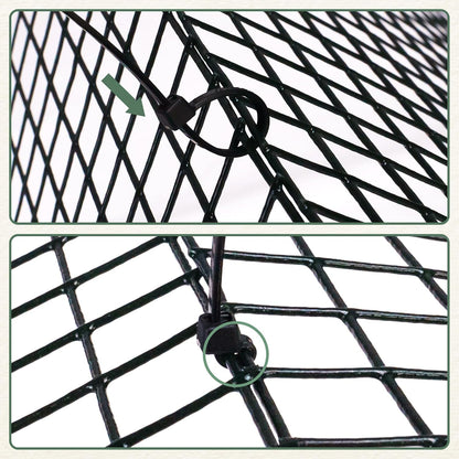 12 Pics DIY Metal Plant Protectors from Deer, Garden Fencing Animal Barrier Size 11.8 * 11.8 inches, Mesh Plant Cage Chicken Wire Cloche for Plants with Stakes and Nylon Cables (12 Pcs)