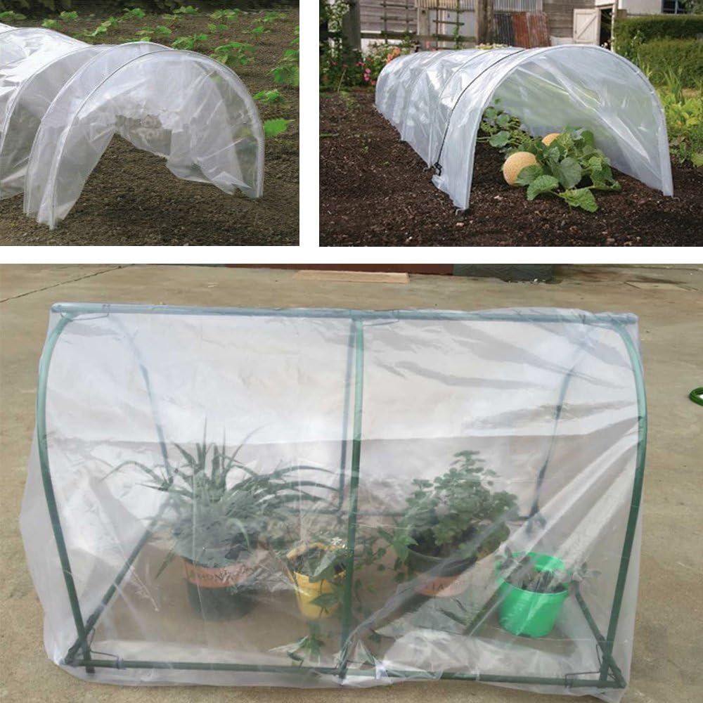 3.9Mil Plastic Covering Clear Polyethylene Greenhouse Film UV Resistant for Grow Tunnel and Garden Hoop, Plant Cover&Frost Blanket for Season Extension,Keep Warm and Frost Protection,6.5x32ft