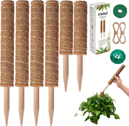 Eibikdi Moss Pole 68in for Plants Monstera 6pcs