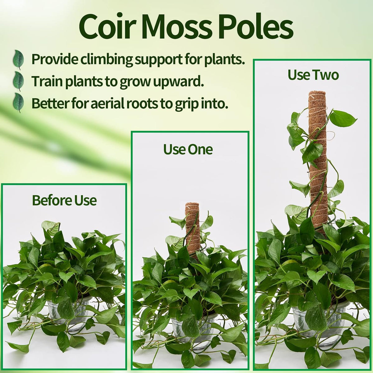 Eibikdi Moss Pole 68in for Plants Monstera 6pcs