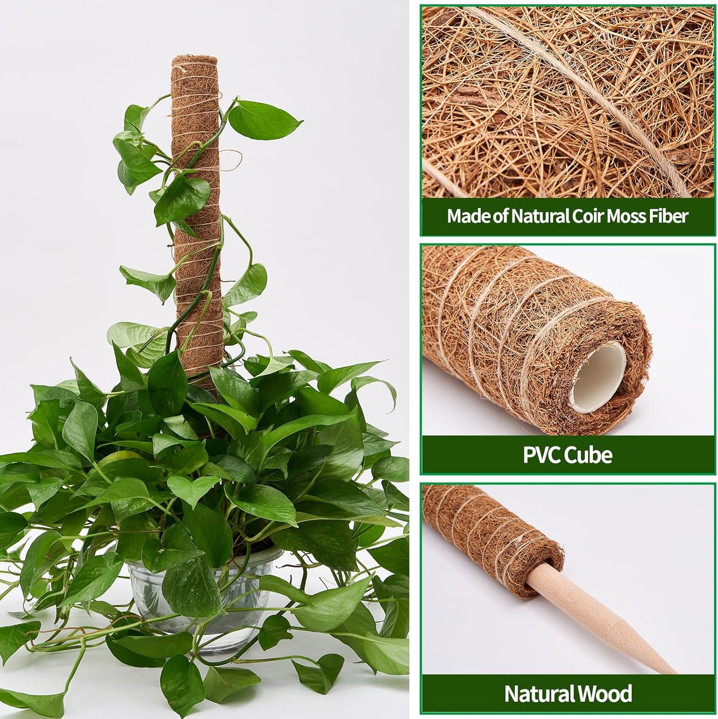 Eibikdi Moss Pole 68in for Plants Monstera 6pcs