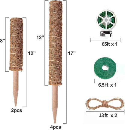 Eibikdi Moss Pole 68in for Plants Monstera 6pcs