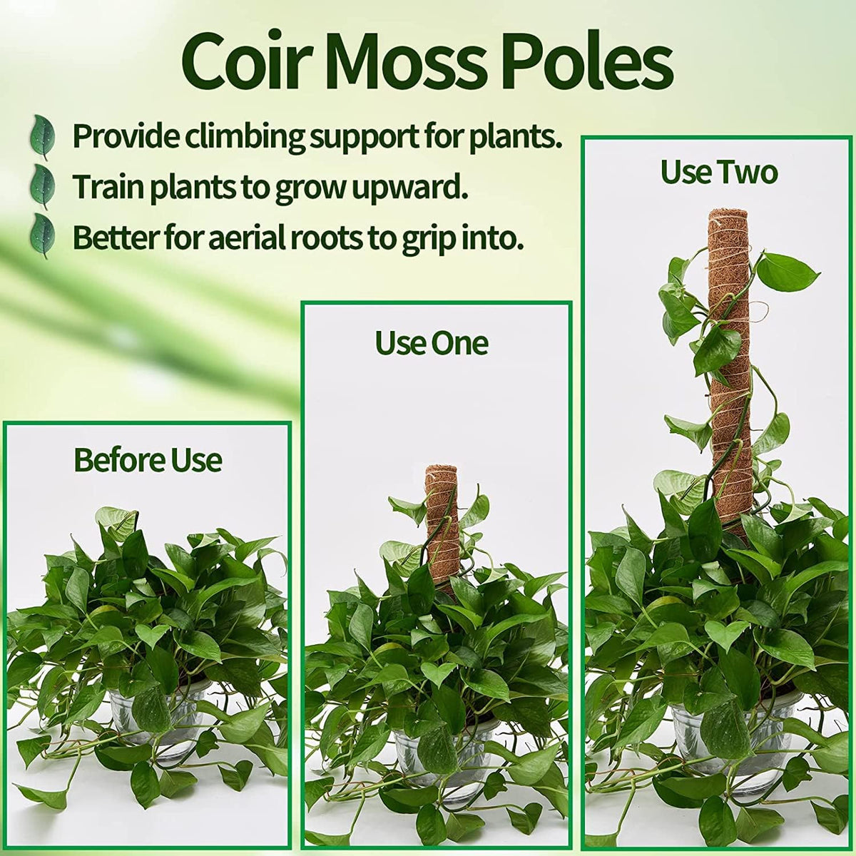 Eibikdi Moss Pole 68in for Plants Monstera 6pcs