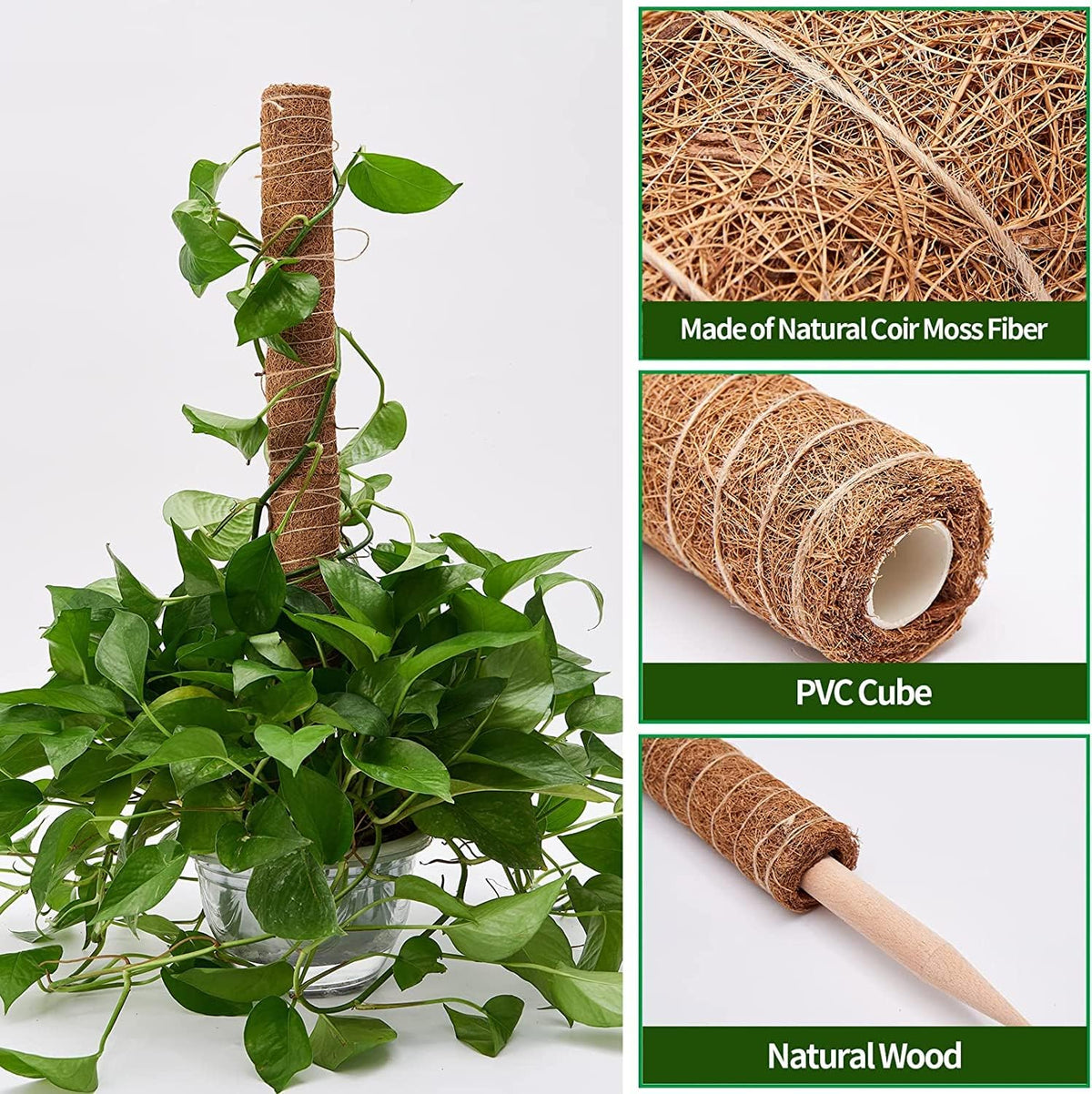 Eibikdi Moss Pole 68in for Plants Monstera 6pcs