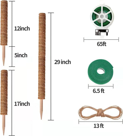 Eibikdi Moss Pole 68in for Plants Monstera 6pcs