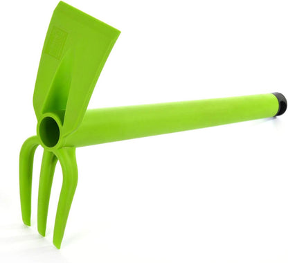 Garden Tool Set, 4-Piece Heavy Duty Gardening Tools, Includes Cultivator, Trowel, Shovel & Rake, Durable Poly Material & Non-Slip Handle, Planting, Yard Work, Landscaping – Lime Green