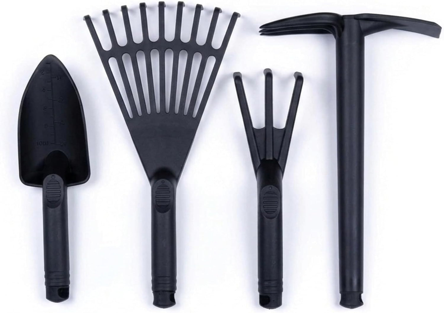 Garden Tool Set, 4-Piece Heavy Duty Gardening Tools, Includes Cultivator, Trowel, Shovel & Rake, Durable Poly Material & Non-Slip Handle, Planting, Yard Work, Landscaping – Lime Green