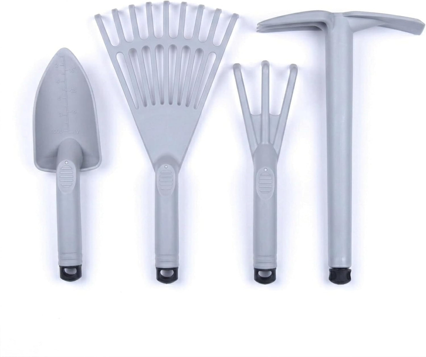 Garden Tool Set, 4-Piece Heavy Duty Gardening Tools, Includes Cultivator, Trowel, Shovel & Rake, Durable Poly Material & Non-Slip Handle, Planting, Yard Work, Landscaping – Lime Green