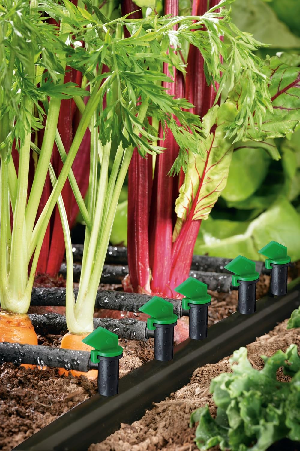 61014 Automatic Garden Box Irrigation System - Complete 64 Sq Ft Coverage Kit with Digital Hose Timer & Quick-Connects