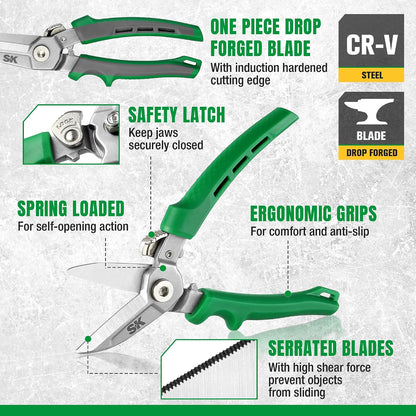 SK 7" Heavy Duty Scissors All Purpose, Industrial Shears, CR-V Steel