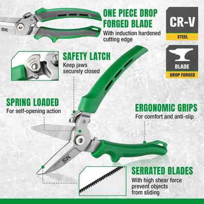 SK 7" Heavy Duty Scissors All Purpose, Industrial Shears, CR-V Steel