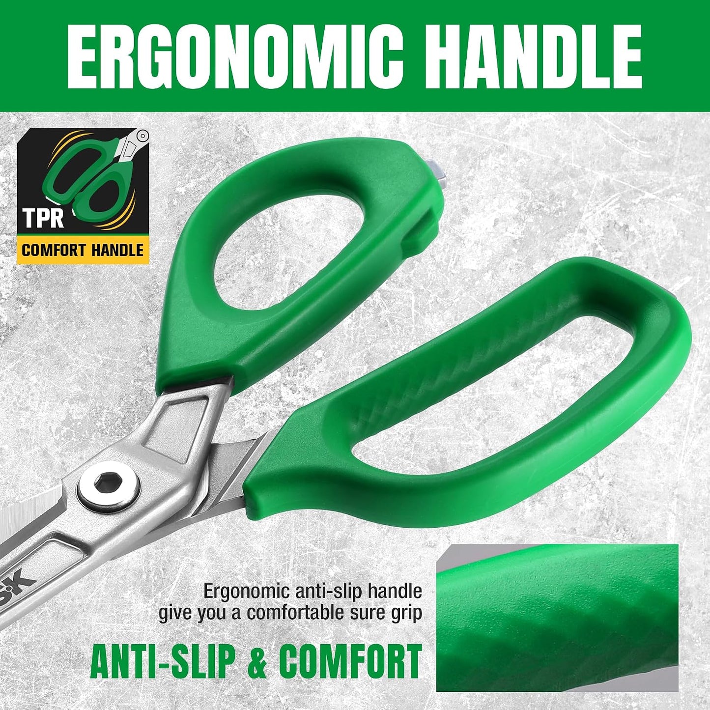 SK 7" Heavy Duty Scissors All Purpose, Industrial Shears, CR-V Steel