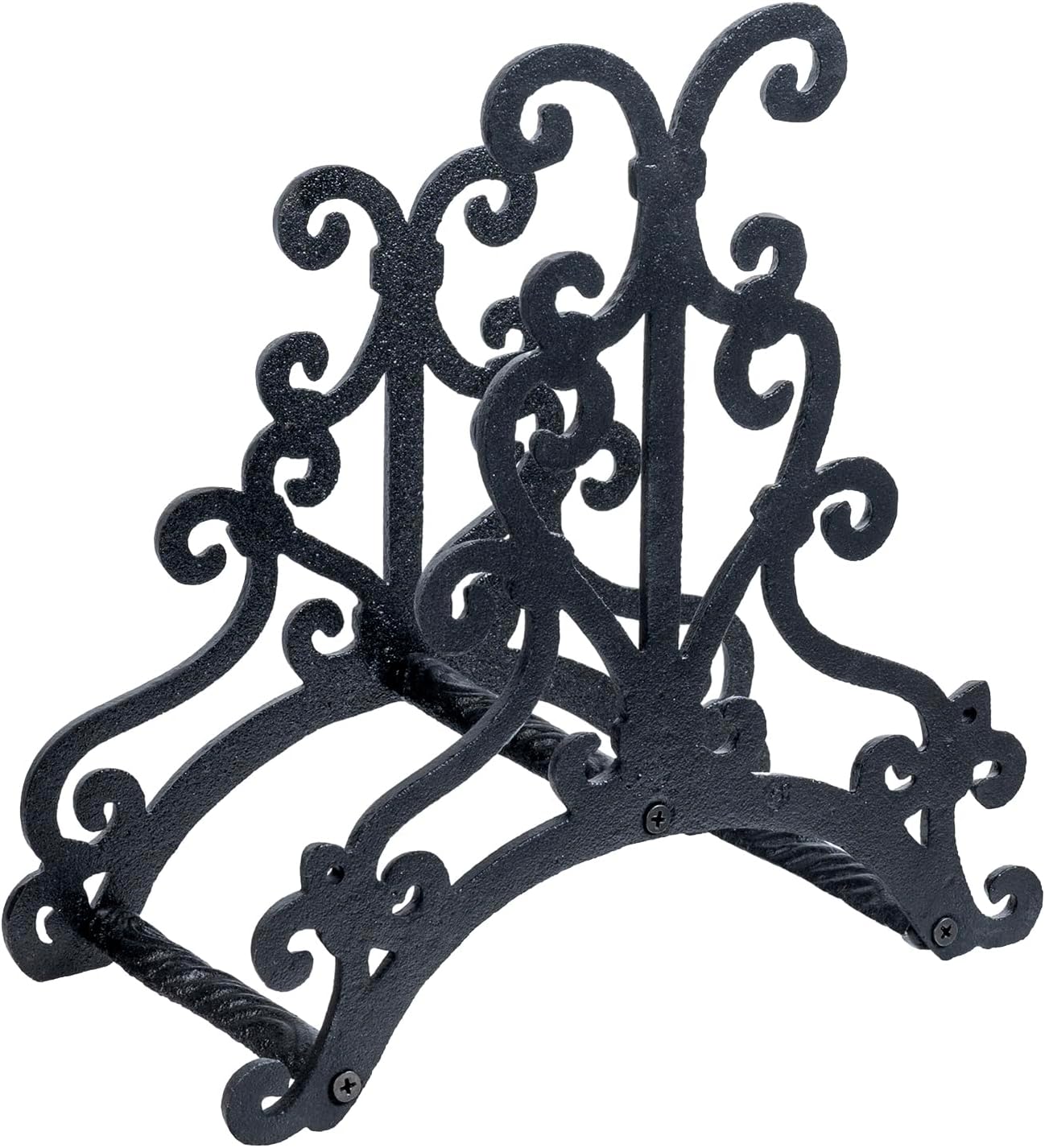 MyGift Brown Heavy Duty Cast Iron Outdoor Garden Water Hose Hanger