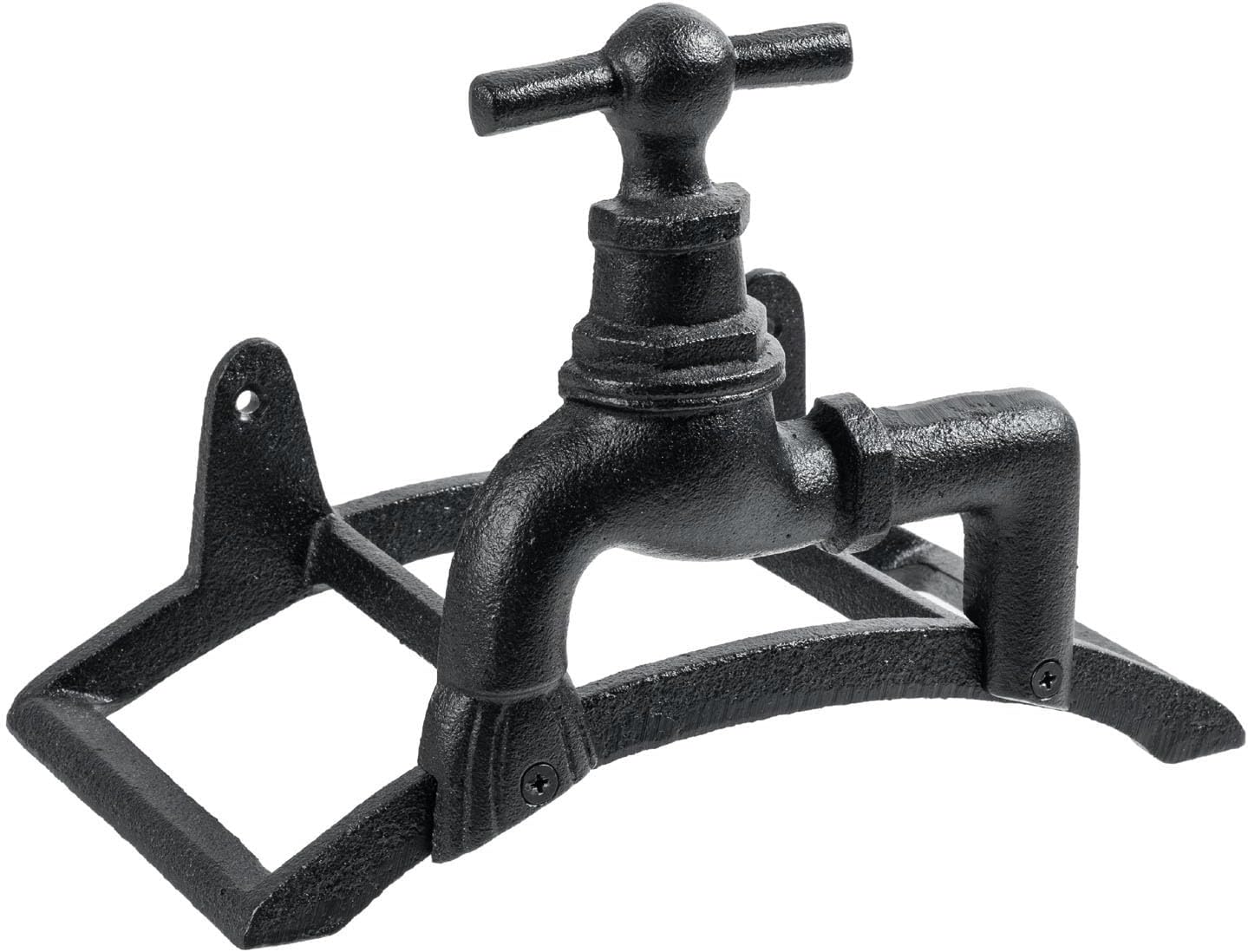 MyGift Brown Heavy Duty Cast Iron Outdoor Garden Water Hose Hanger
