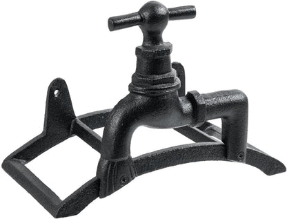 MyGift Brown Heavy Duty Cast Iron Outdoor Garden Water Hose Hanger