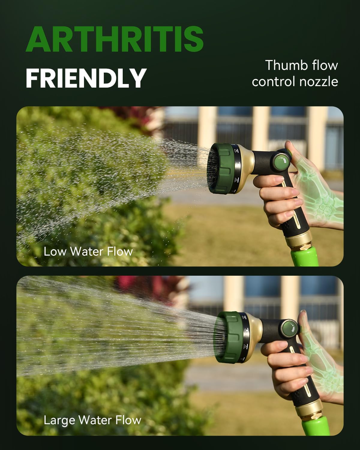 Heavy Duty Garden Hose Nozzle Green