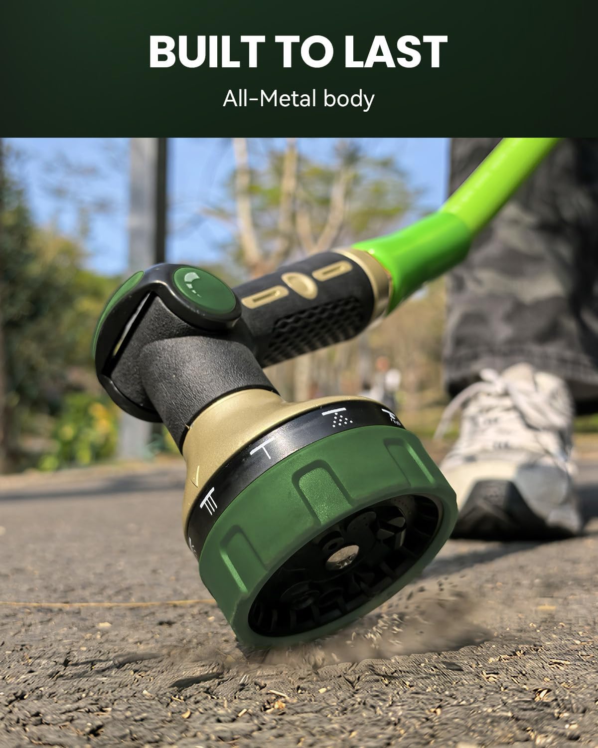 Heavy Duty Garden Hose Nozzle Green