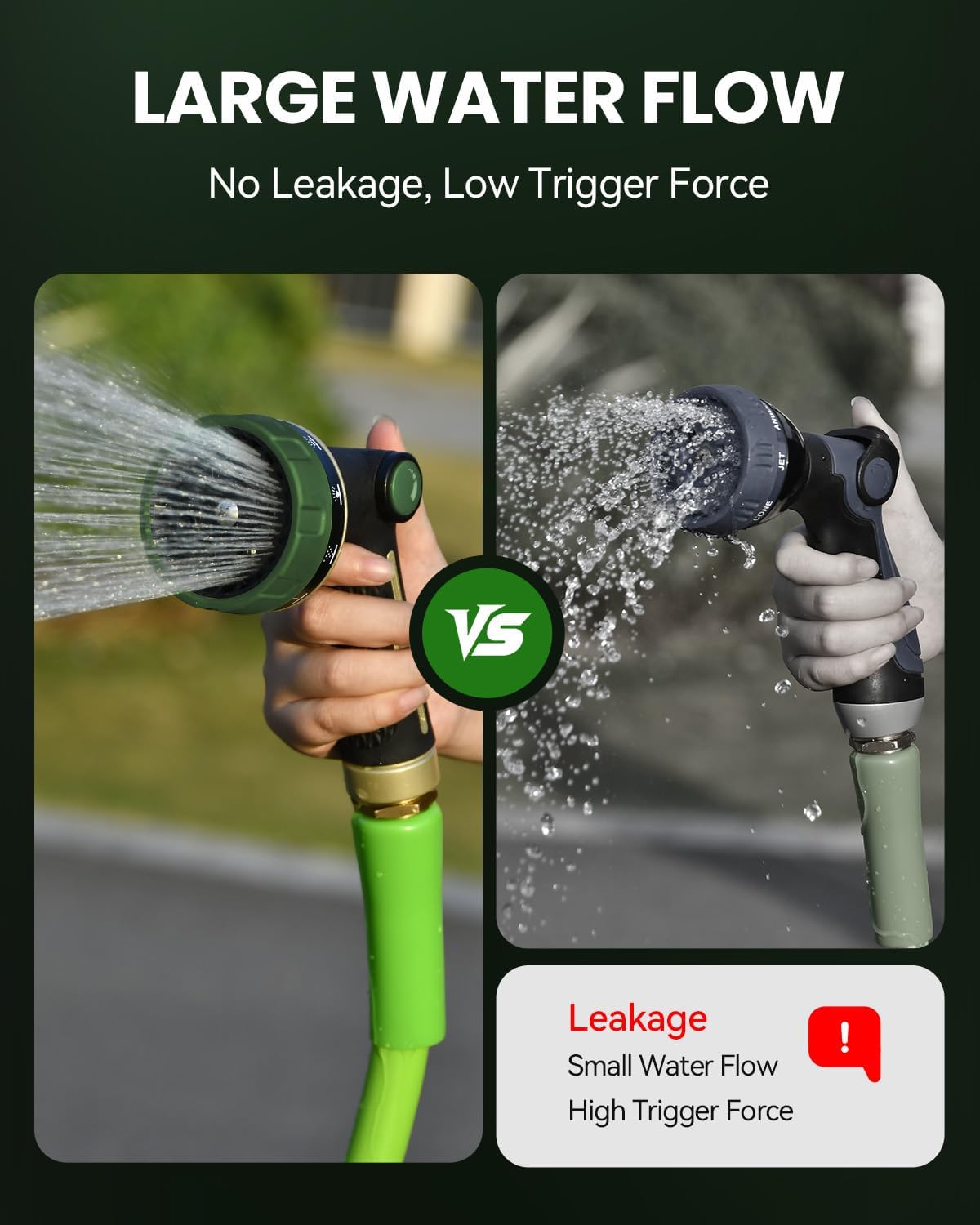 Heavy Duty Garden Hose Nozzle Green