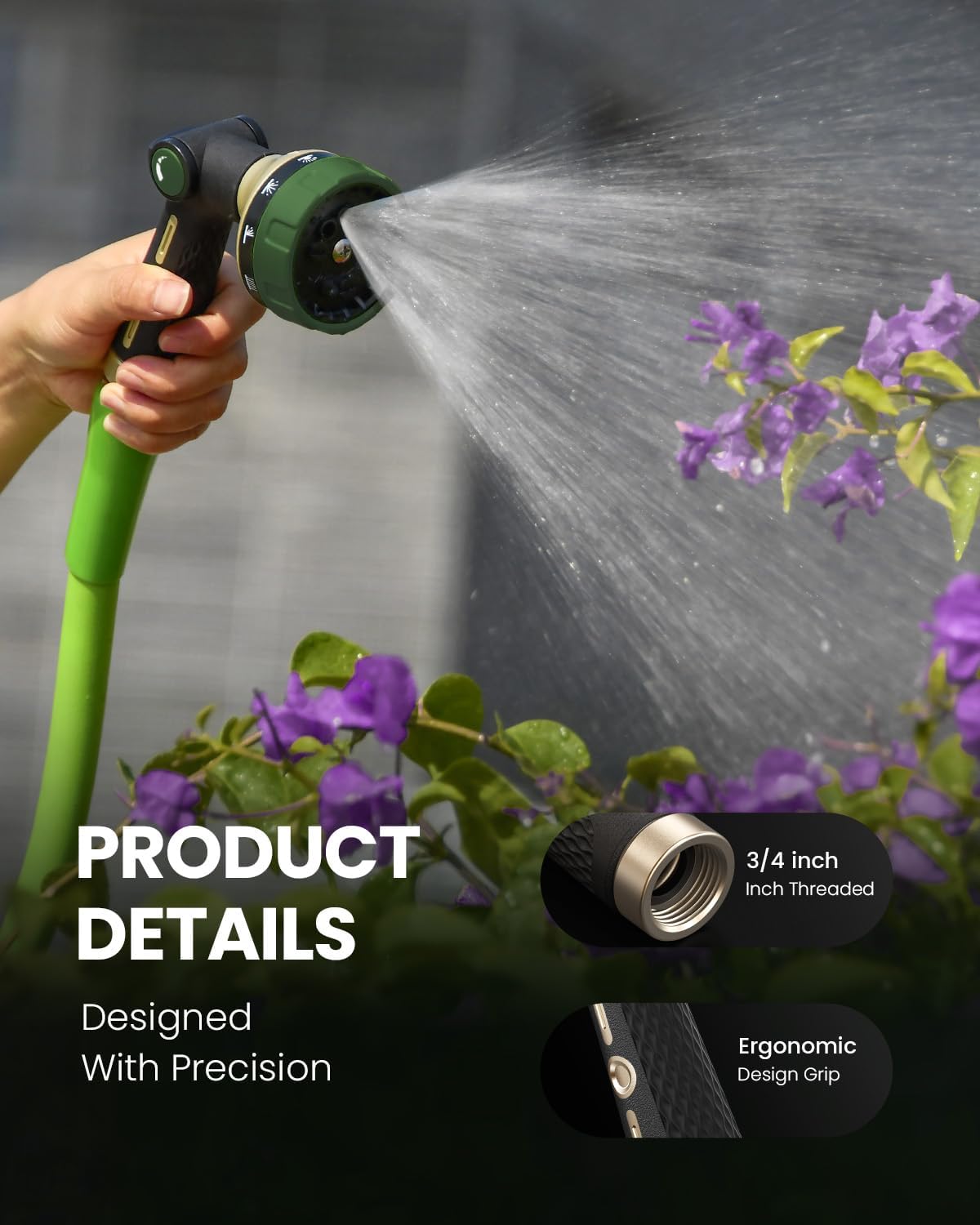 Heavy Duty Garden Hose Nozzle Green