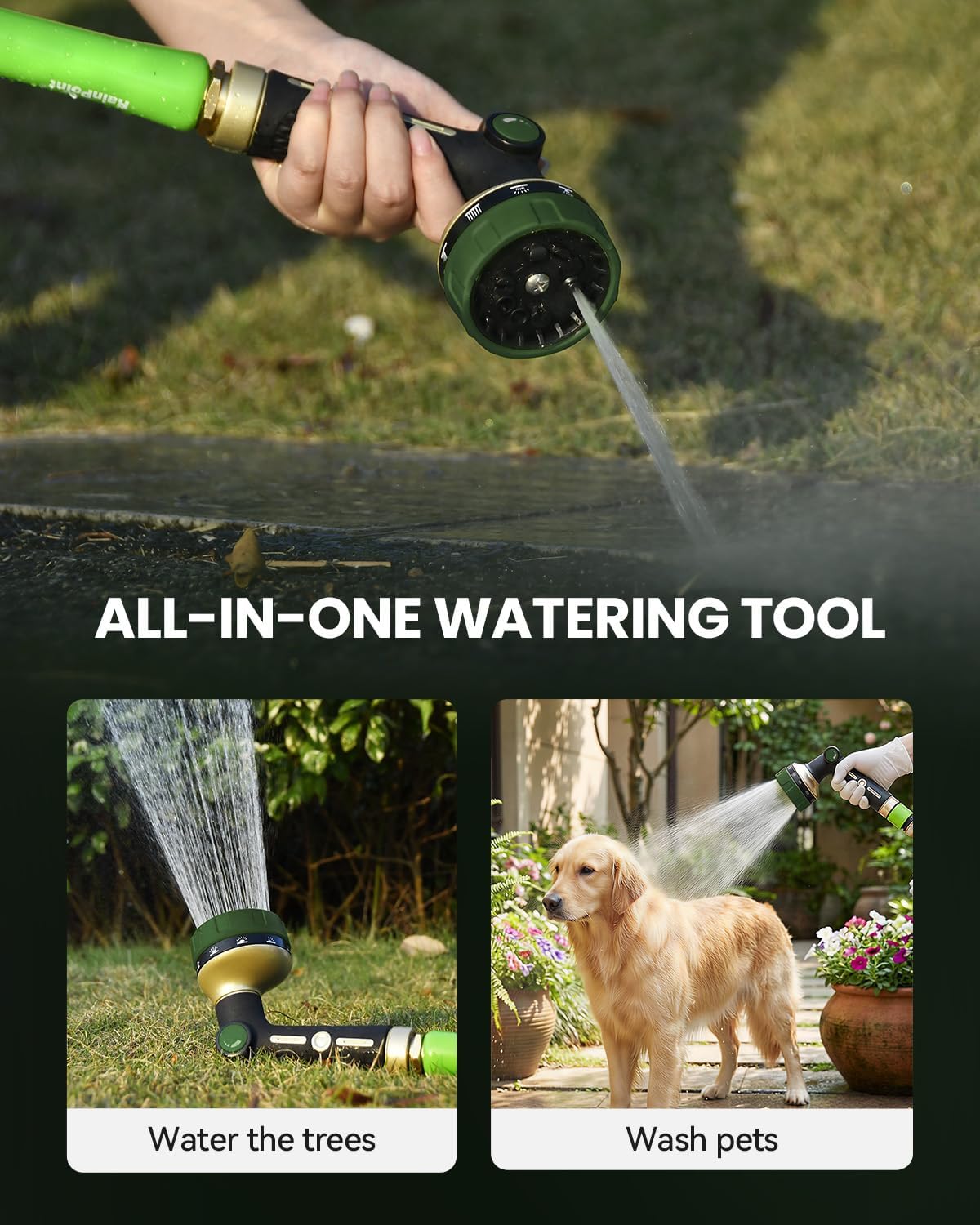 Heavy Duty Garden Hose Nozzle Green