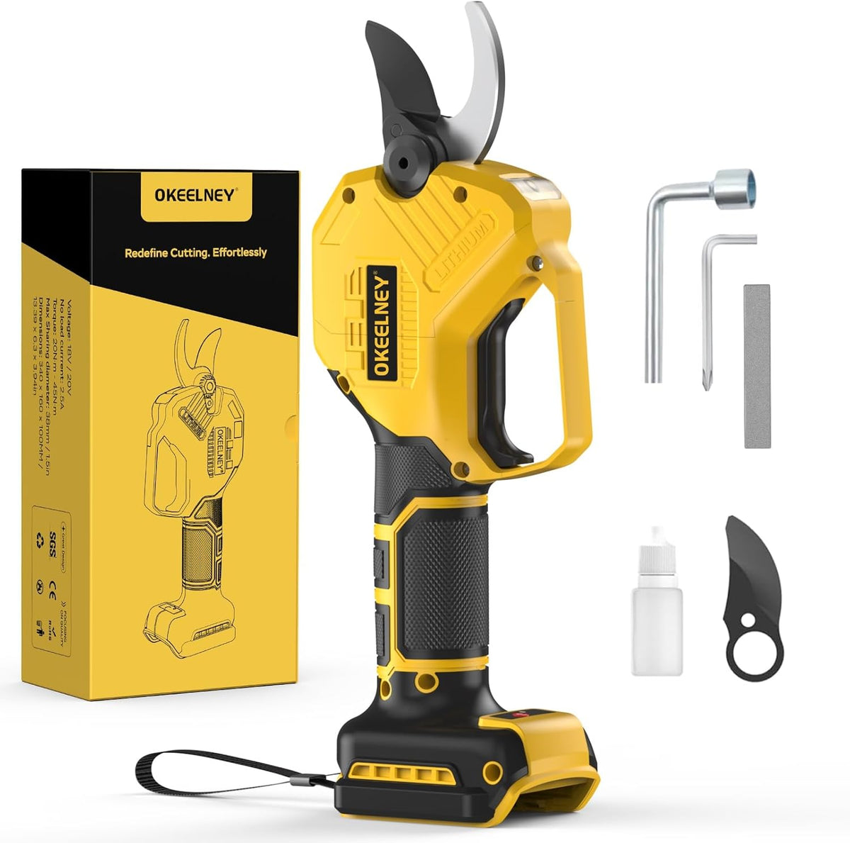 Brushless Electric Pruning Shears for DeWalt 20V Battery with 1.4-Inch Cut