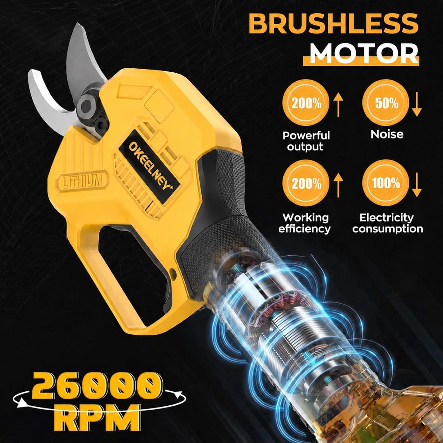 Brushless Electric Pruning Shears for DeWalt 20V Battery with 1.4-Inch Cut