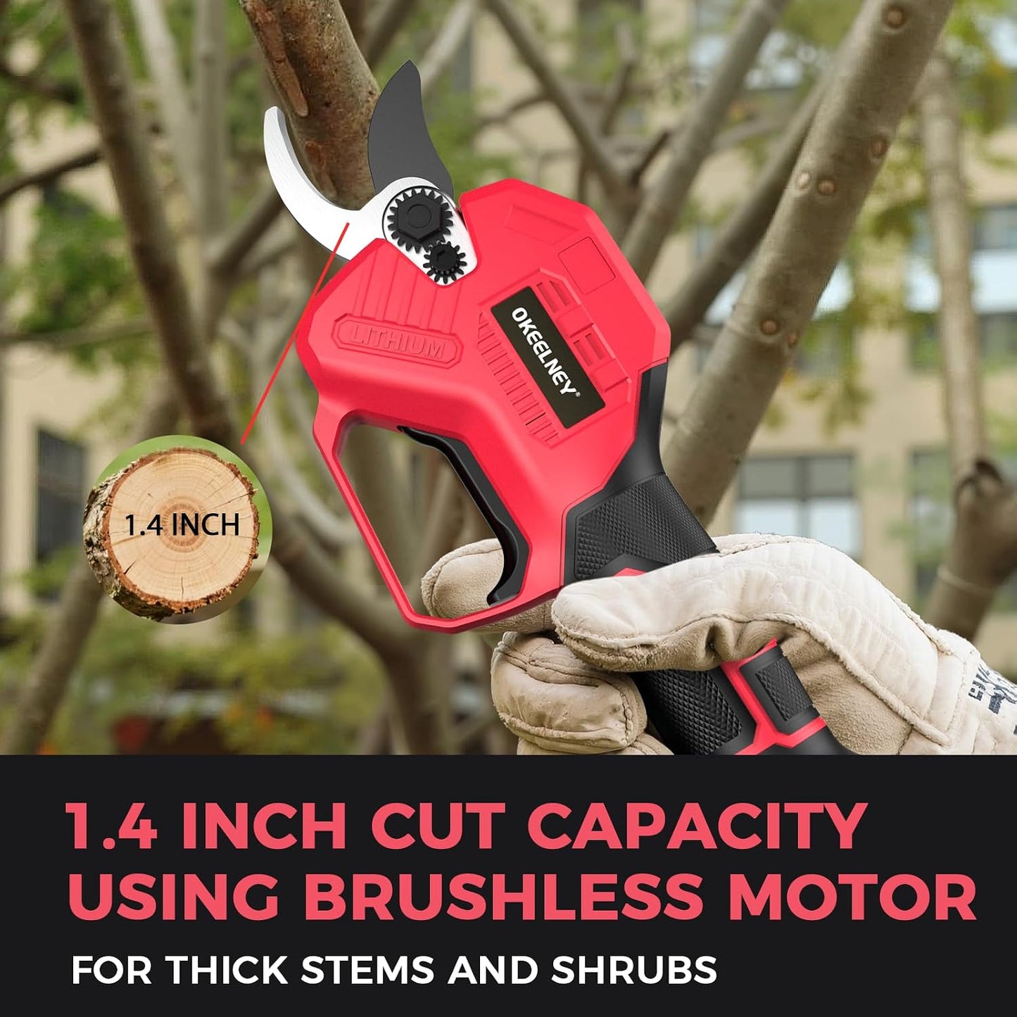 Brushless Electric Pruning Shears for DeWalt 20V Battery with 1.4-Inch Cut