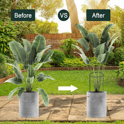12 Pack 24 Inch Tall Plant Support Stakes, 10" W x 24" H Half Round Peony Cages and Support, Heavy Duty Green Plant Cage Ring Support for Indoor and Outdoor Peony Rose Tomato Hydrangea Flower