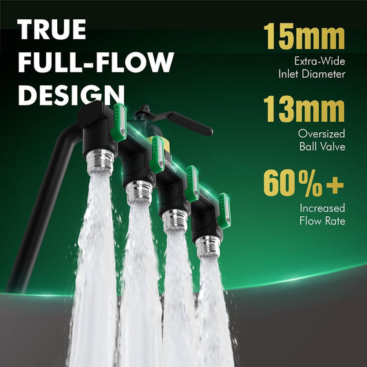 4 Way Garden Hose Splitter Heavy Duty Full Metal Body