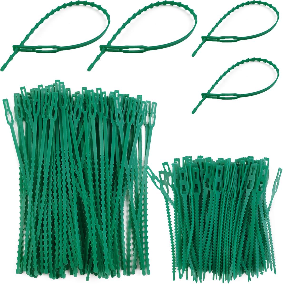 200PCS Adjustable Plant Ties - Flexible Green Multi-Function Sturdy Garden Twist Tie for Plant Support, Tree, Shrub - PT-200