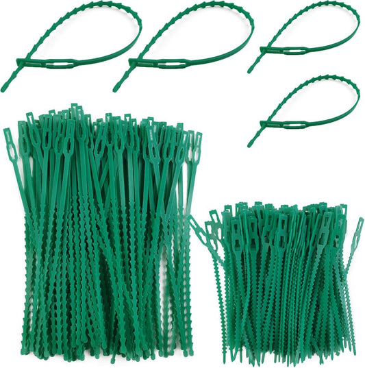 200PCS Adjustable Plant Ties - Flexible Green Multi-Function Sturdy Garden Twist Tie for Plant Support, Tree, Shrub - PT-200