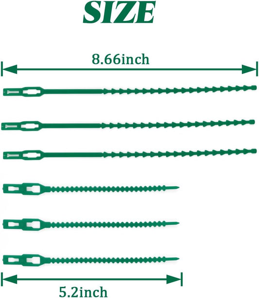 200PCS Adjustable Plant Ties - Flexible Green Multi-Function Sturdy Garden Twist Tie for Plant Support, Tree, Shrub - PT-200