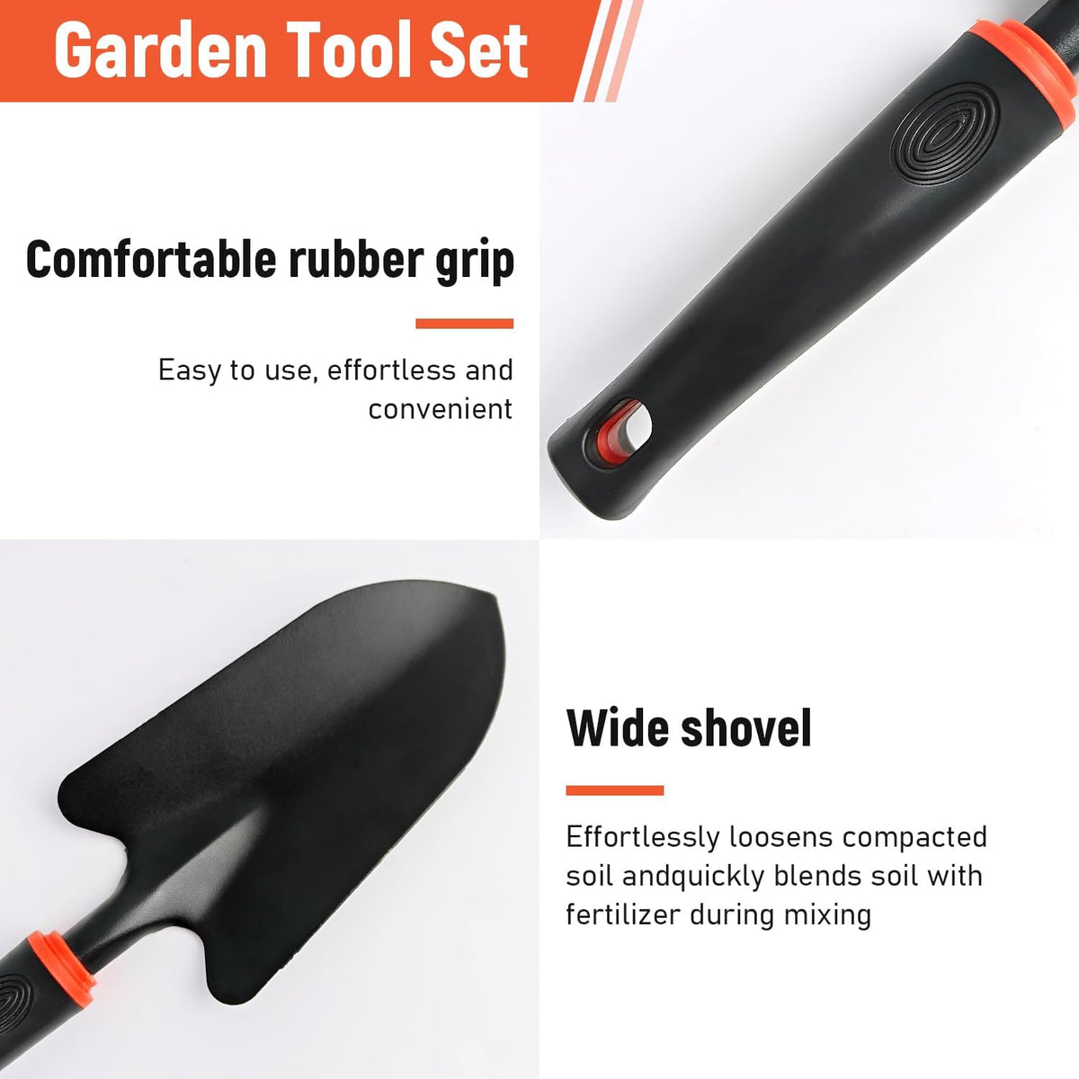 Hoe and Cultivator Garden Rake, Hoe & Sturdy 3 Claw Tiller, 2-in-1 Gardening Hand Tools for Digging