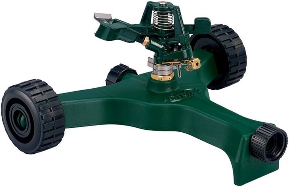 58148 Lawn and Garden 1/2-Inch Zinc Impact Sprinkler with Metal Wheel Base